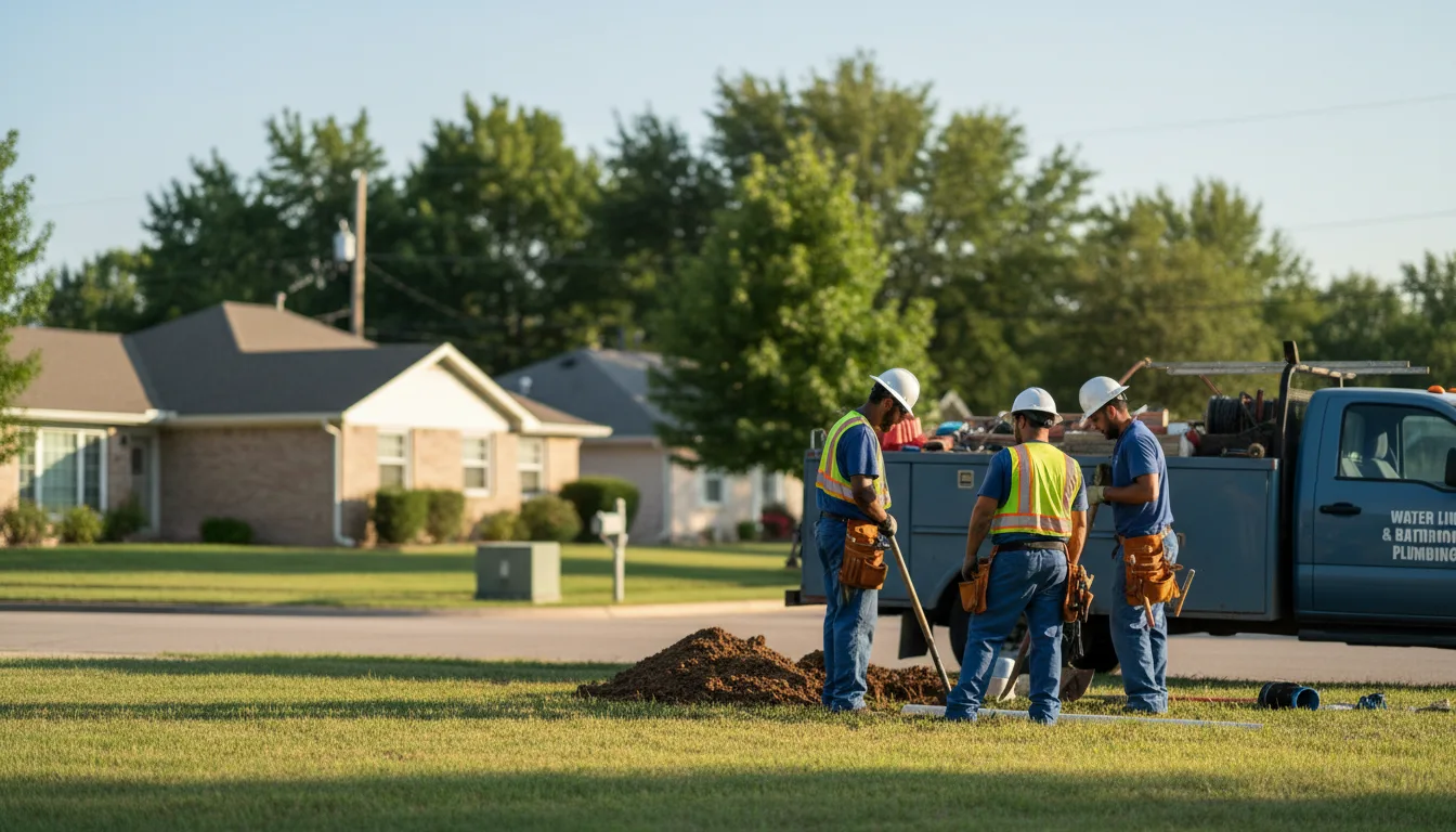 Residential water line and bathroom plumbing service in Linn, KS